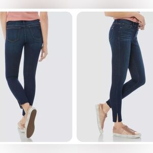 SAM EDELMAN The Kitten Mid Rise Skinny Ankle Split Raw Hem Jeans SIZE 29